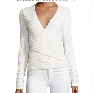 Cinq A Sept Titania Open-Back Ribbed Knit Top